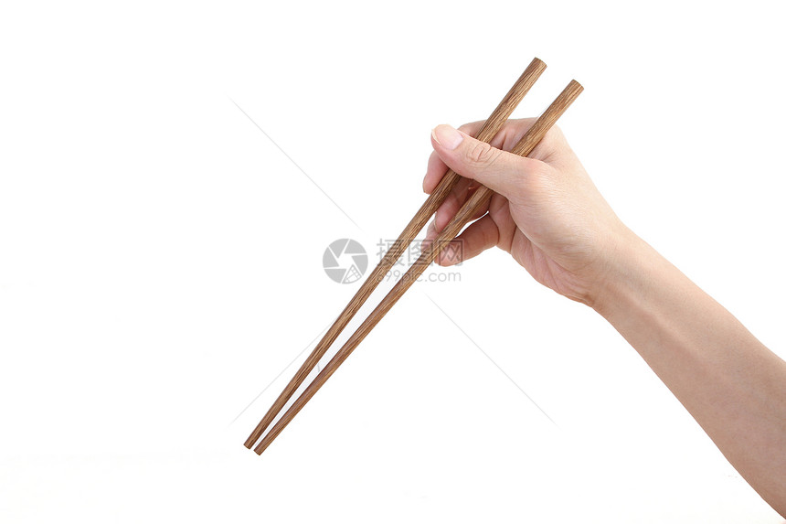 白底手握筷子合成素材图片