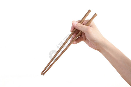 手模男白底手握筷子合成素材背景