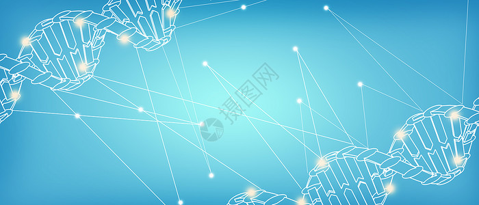 双螺旋DNA分子蓝色医疗科技banner背景设计图片