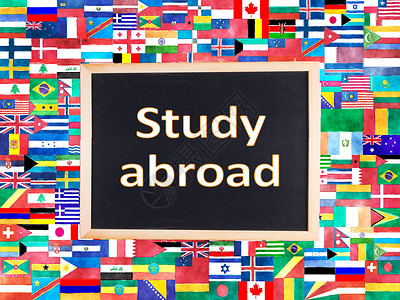 出国培训机构海外留学黑板图设计图片