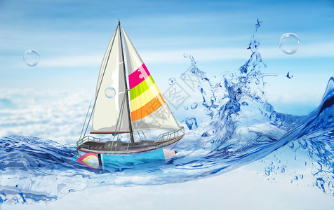 小船海纸船背后的助力设计图片
