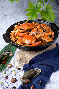 砂锅肉蟹煲海鲜肉蟹煲高清图片