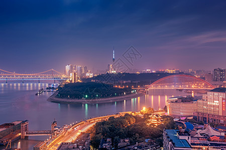 台北路武汉黄昏长江主轴背景