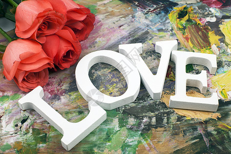 画玫瑰花素材情人节画板上有玫瑰花有爱背景