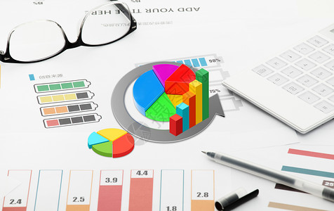 销量统计图3D金融数据桌面效果图设计图片
