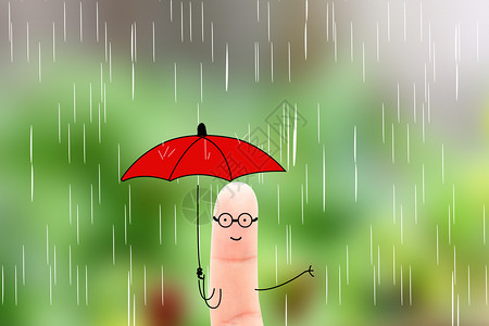情侣一把伞可爱手指伞设计图片