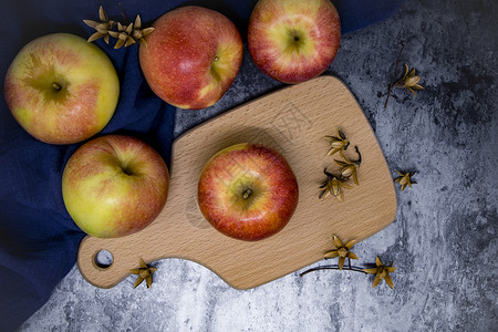 减肥低热量食品美味健康新鲜维生素丰富甜苹果背景