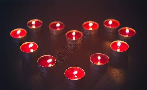 爱心红色蜡烛情人节爱情浪漫爱心许愿蜡烛背景