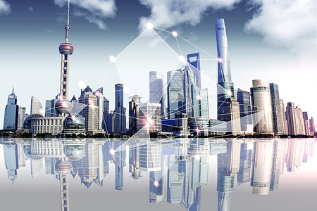 上海卫星图城市科技设计图片