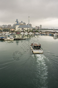 观光游轮台北淡水渔人码头背景