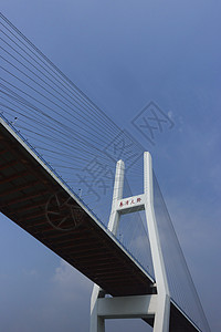 上海魔都好天气下的南浦大桥背景图片