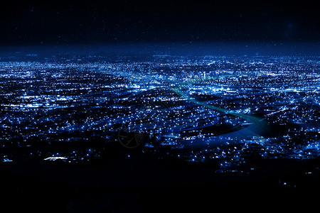 蝴蝶晚上在晚上科技城市设计图片