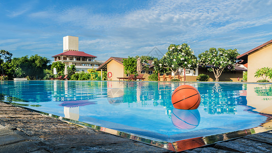 泳池海滩酒店度假村游泳池背景