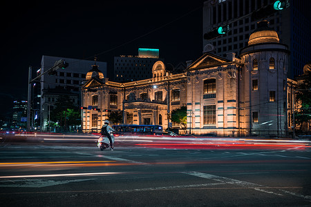 首尔街景背景