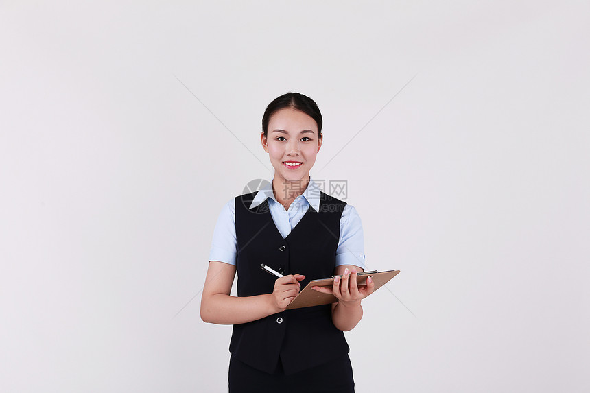 职业美女女性客服展示板书形象图片