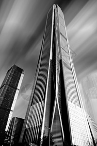 黑白大气素材大厦金融商务素材背景