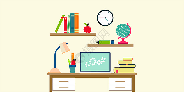 教育科技素材在线教育科技手绘卡通插画