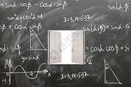 黑板上的知识大门背景图片