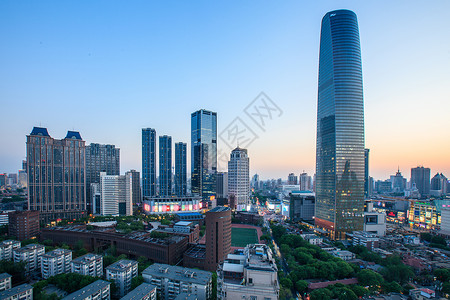 夜幕降临城市天津建筑城市风光背景