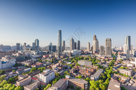 天津城市剪纸风天津建筑城市风光背景