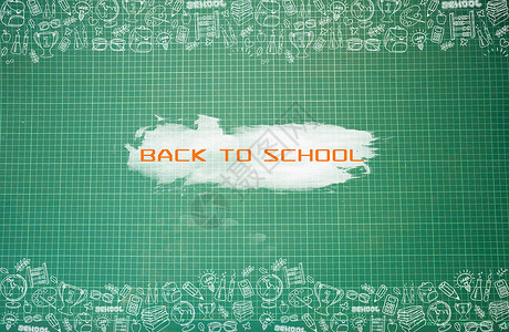 黑板线绿色网络线背景与回到学校设计图片