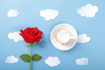 蓝色玫瑰花梦幻下午茶图片背景