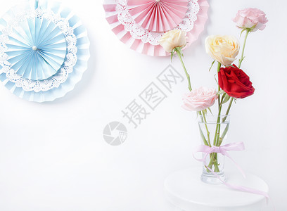 粉色花朵主题玫瑰花背景图片背景