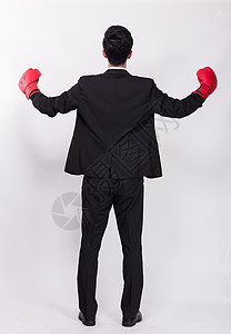 战斗人物素材商务人士戴拳击手套背景