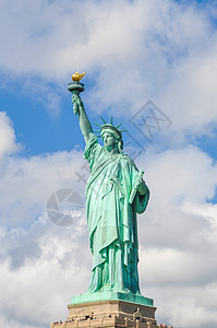 地标雕塑美国自由女神像背景