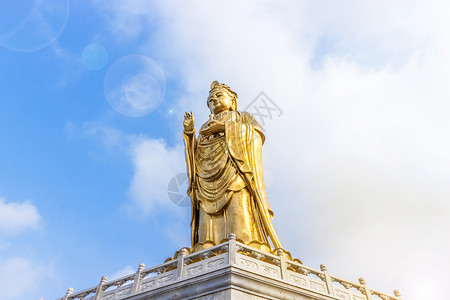 石台观音菩萨雕像背景