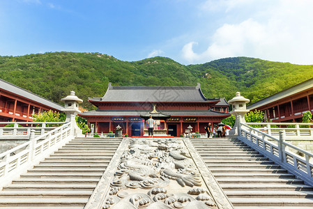 古建筑栏杆寺庙古建筑背景