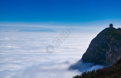 中国背景图峨眉山云海背景