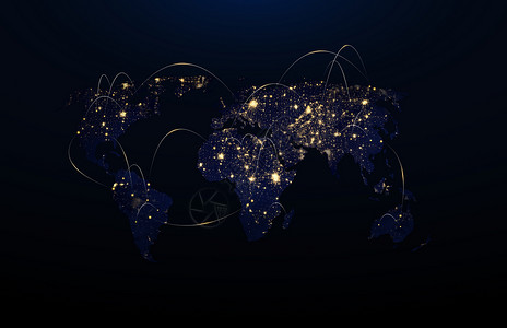 世界地图地球科技世界地图设计图片