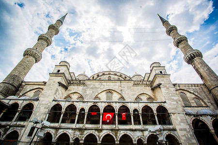 白色辉煌土耳其教堂背景