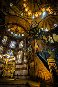 土耳其伊斯坦布尔教堂内部背景图片