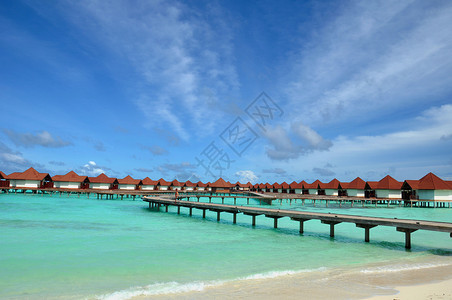 浪漫的马尔代夫水屋高清图片