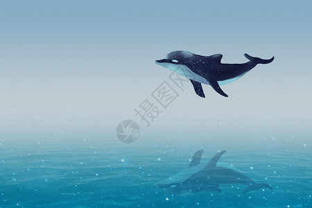 一角鲸星空游荡的鲸鱼设计图片