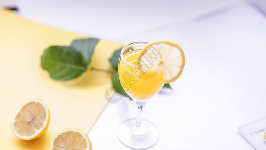 美味营养的柠檬橙汁背景图片