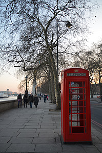 伦敦红色的电话亭高清图片