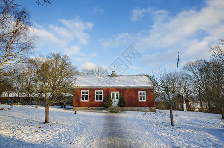 冬日瑞典背景图片