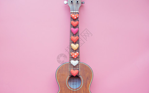 爱吉他的素材七夕情人节礼物爱心背景