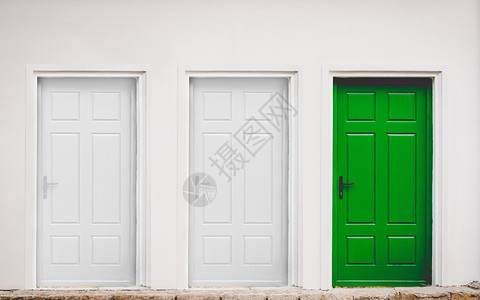 紧闭的门最小的概念空间白色的房间门设计图片