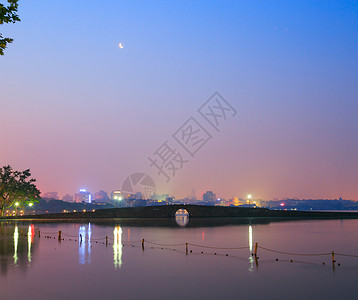 国内著名旅游景点杭州西湖夜景背景