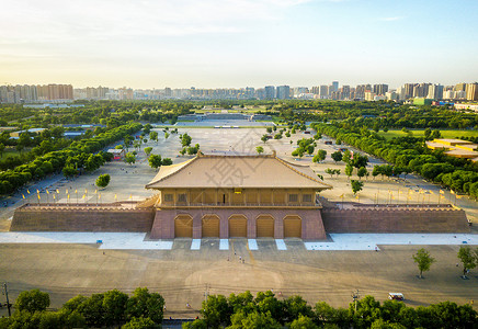 长安马自达鸟瞰大明宫背景