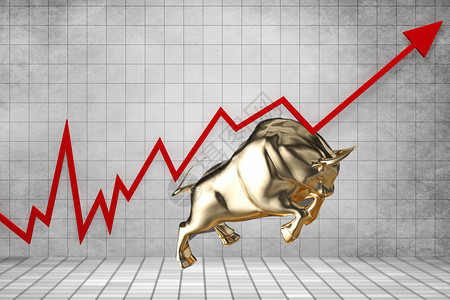 牛市增长投资飘红高清图片