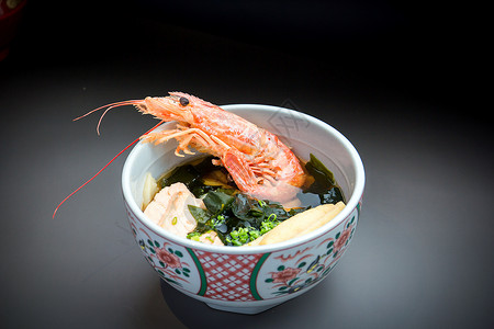 味噌烤鱼日本料理甜虾味噌汤背景