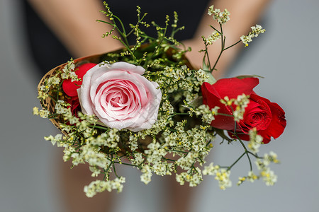 情人节表白花束浪漫玫瑰背景