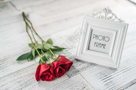 浪漫玫瑰相框背景图片