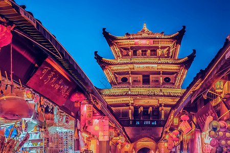 中国四大古城之一阆中古城旅行美景背景