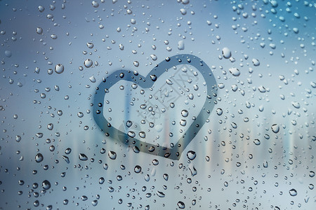 雨自然雨滴心形设计图片